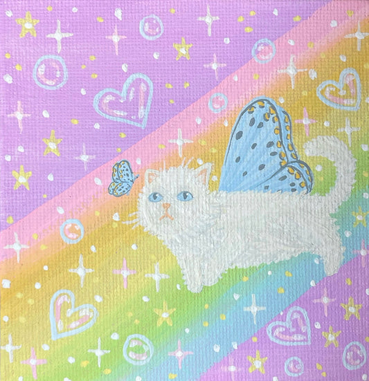 “Cat butterfly” mini art print