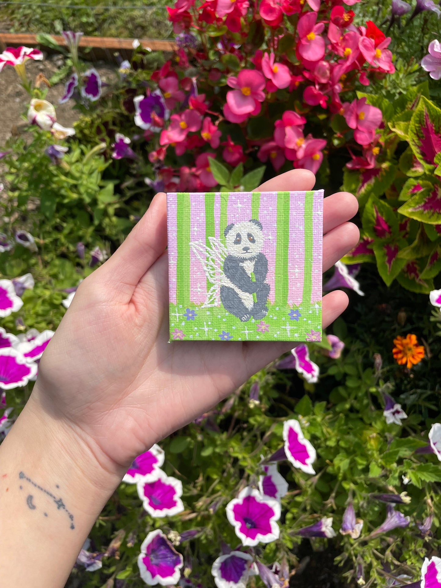 Mini panda painting original