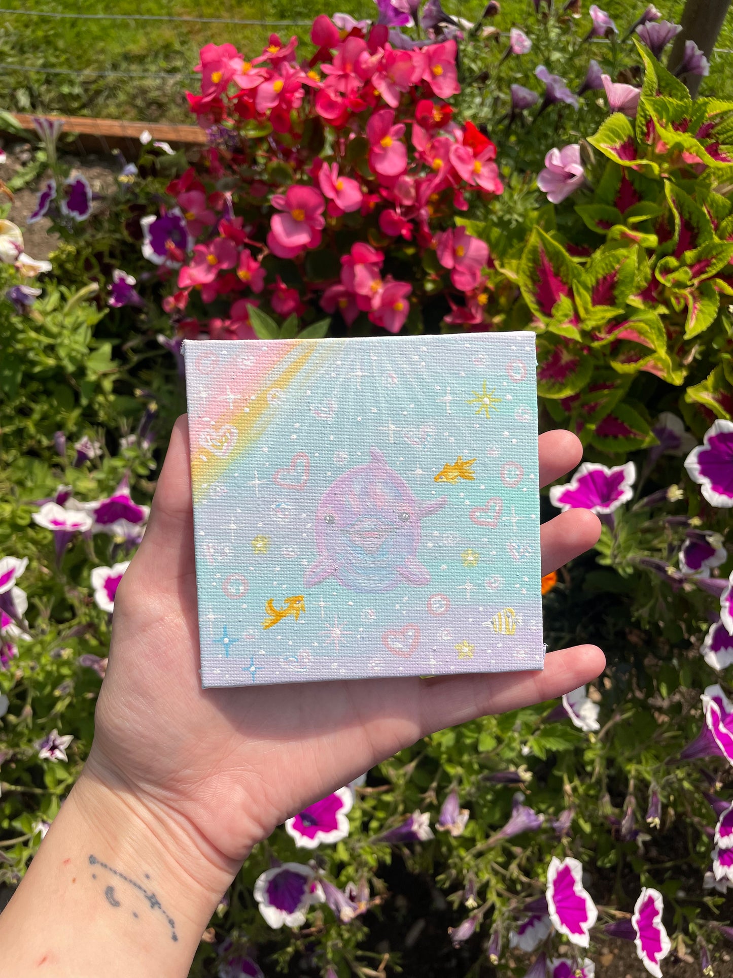 Mini dolphin painting original