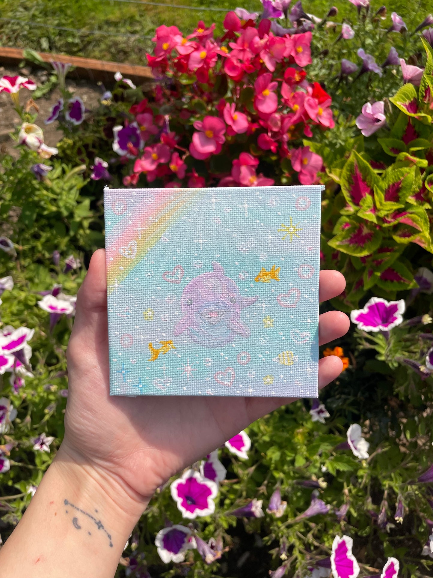 Mini dolphin painting original