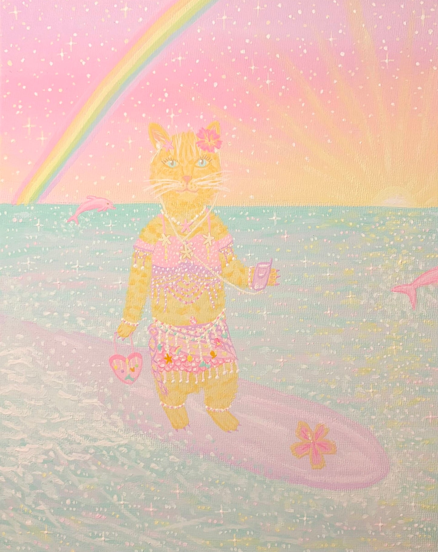 “Cat surfer” art print