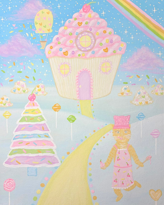 “Cat baker” art print