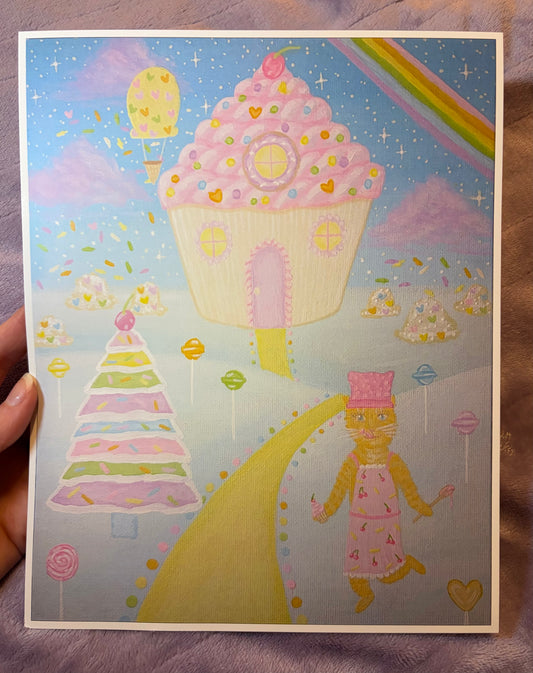 “Cat baker” art print