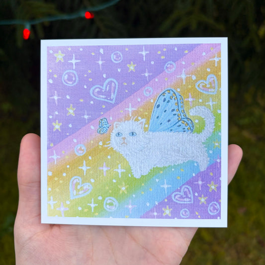 “Cat butterfly” mini art print