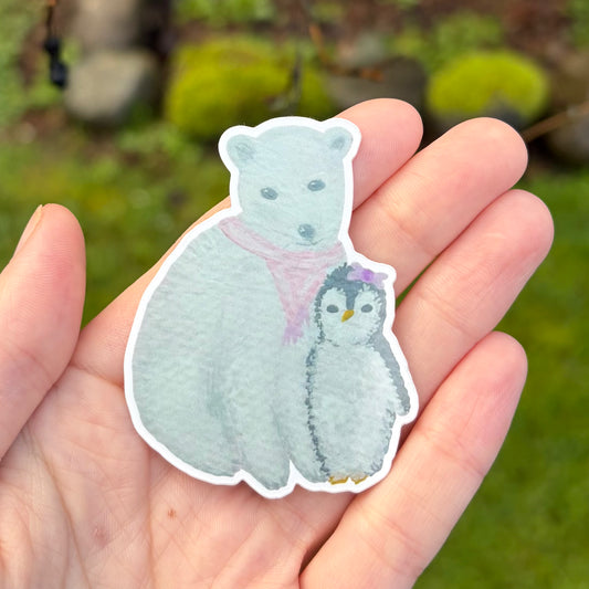 “Polar bear+Penguin” sticker