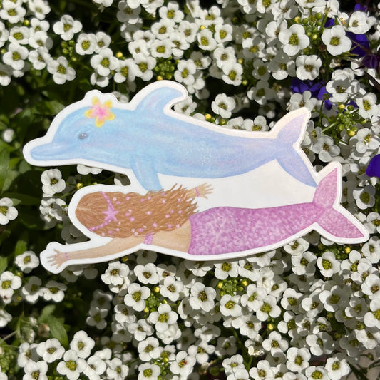 “Mermaid and dolphin” sticker