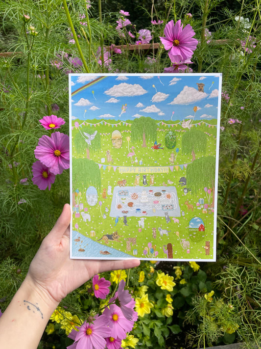 "Cat party" art print