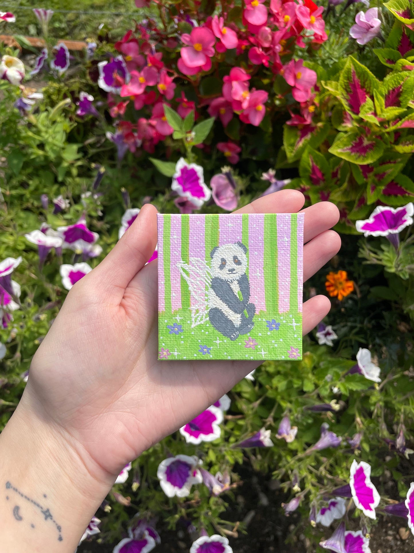 Mini panda painting original