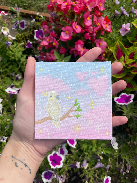 Mini parrot painting original