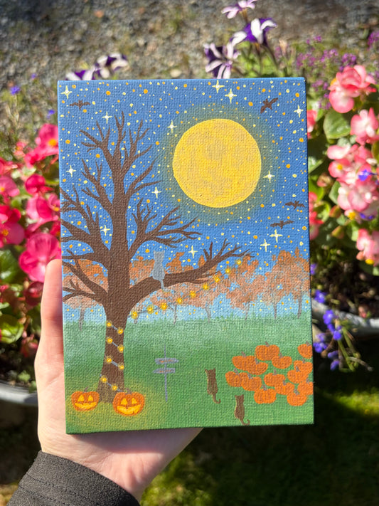 Mini Spooky night painting