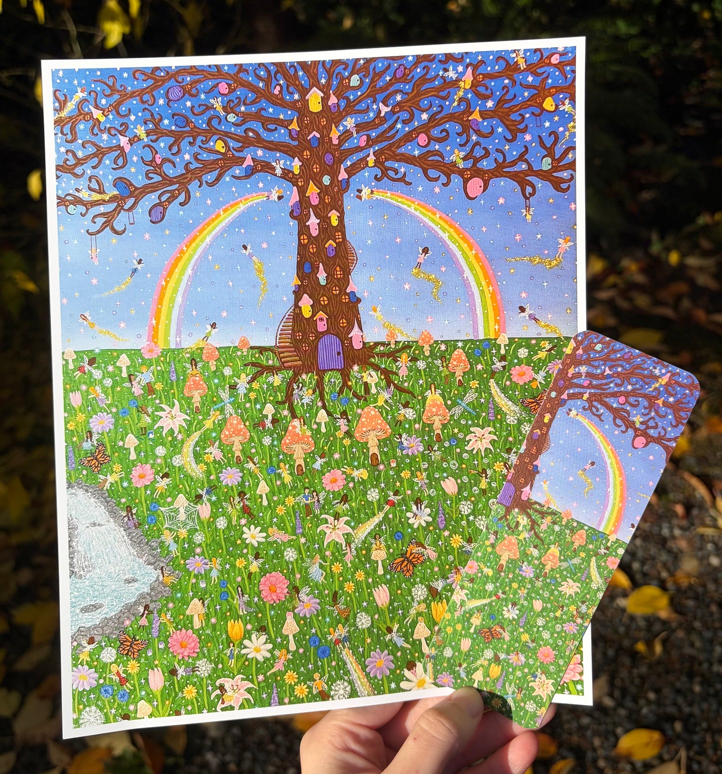 "Fairy tree" art print and bookmark combo