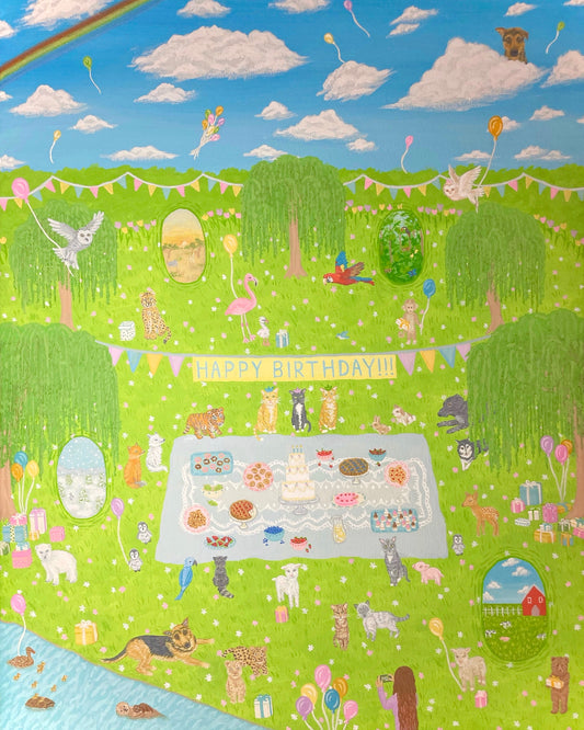 "Cat party" art print